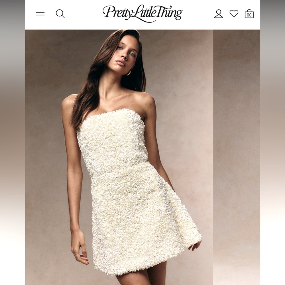 Pretty little thing cream bandeau dress
